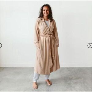 NWT Goumi Kids Mom Sandstone Womens Robe XL/XXL Bamboo Organic Cotton Tan Pocket